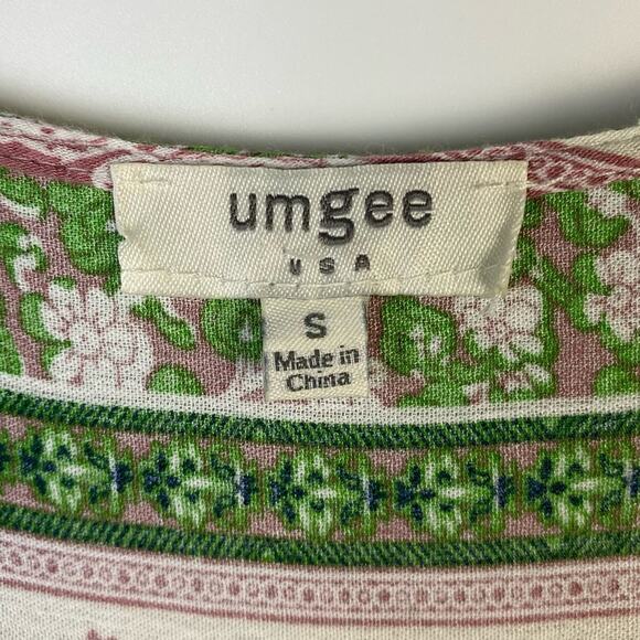 Umgee Floral Mixed Print Peasant Dress Size Small - Picture 6 of 11
